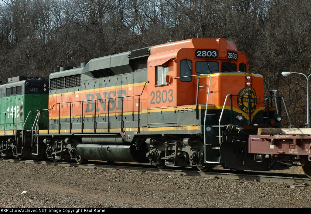 BNSF 2803, EMD GP30 rebuild to BN GP39M, at Gibson Yard 